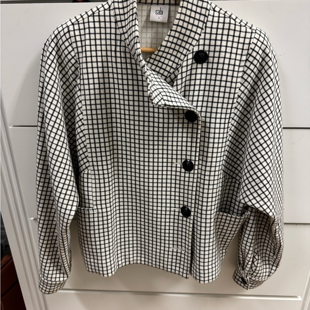Cabi Women's Black and White Checkered Jacket Medium - Picture 1 of 13